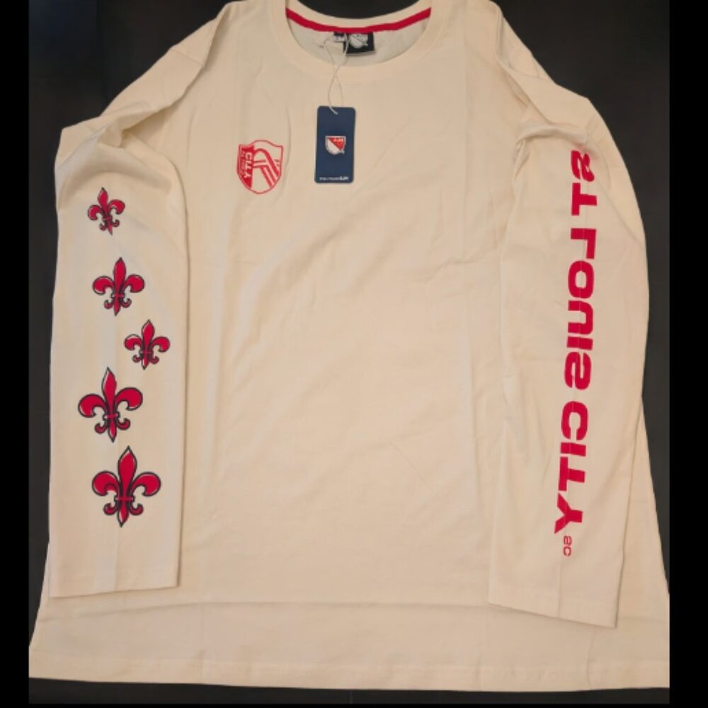 27# st louis city mls heavy tee relaxed fit long sleeve off white